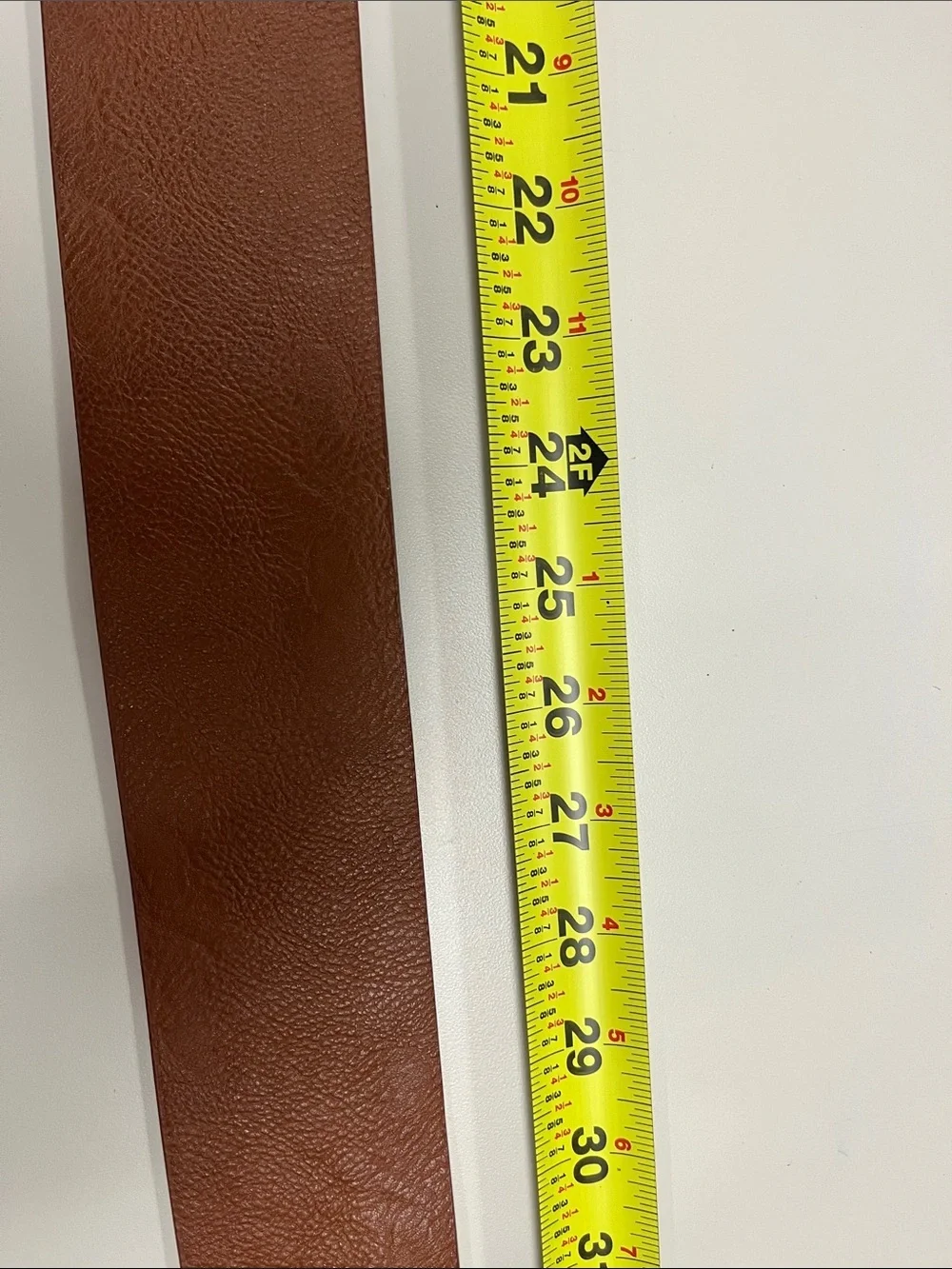 Source Unknown Brown Faux Leather Belt with Round Gold Buckle S/M
